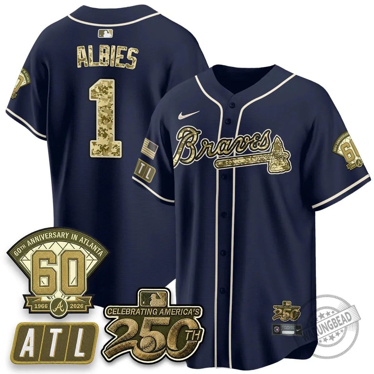 Atlanta Braves Ozzie Albies Salute to Service Baseball Jersey 56 Atlanta Braves Ozzie Albies Salute to Service Baseball Jersey
