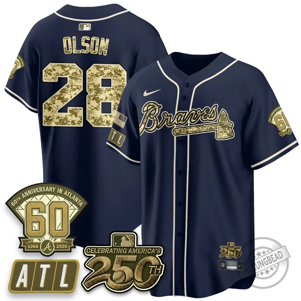 Atlanta Braves Ozzie Albies Salute to Service Baseball Jersey 57 Atlanta Braves Ozzie Albies Salute to Service Baseball Jersey