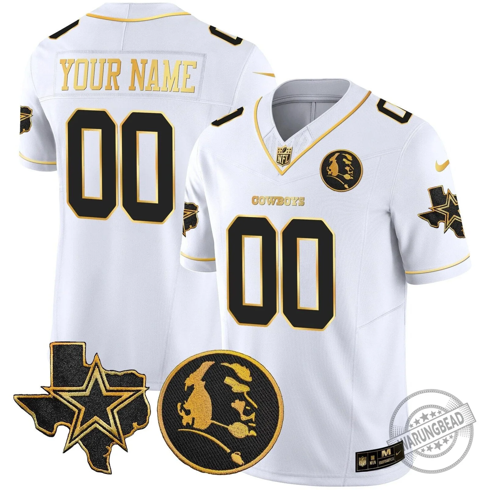 John Madden Dallas Cowboys Black Gold Edition Football Jersey 5 John Madden Dallas Cowboys Black Gold Edition Football Jersey