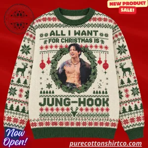 BTS Jungkook All I Want For Christmas Is Jung-Kook Ugly Sweater – Kpop Army Holiday Gift 4 BTS Jungkook All I Want For Christmas Is Jung Kook Ugly Sweater 2