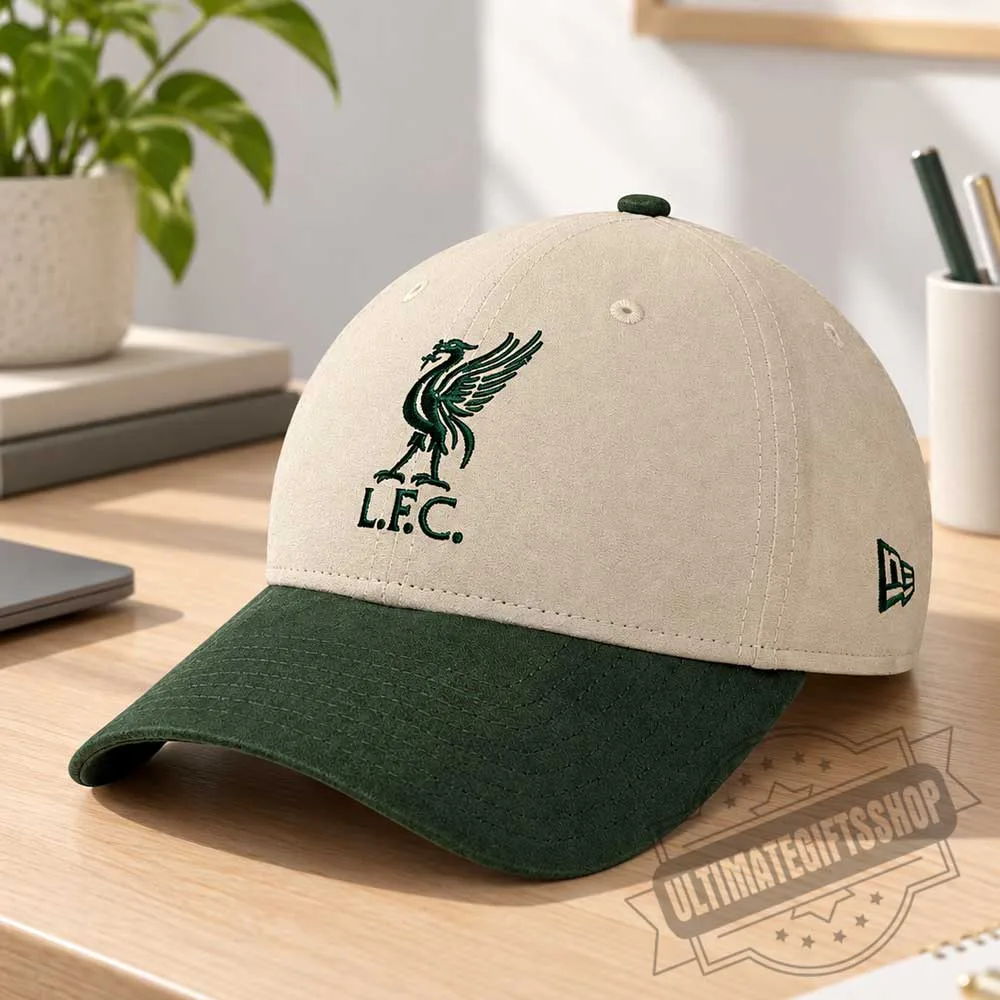 Liverpool FC Beige Forest Green Baseball Cap Hat 2026 (1) Liverpool FC Beige Forest Green Baseball Cap Hat 2026