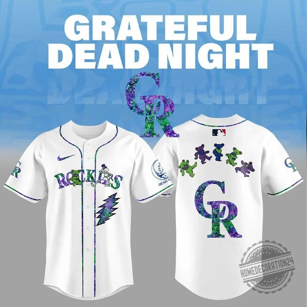 Limited Edition Jersey for Grateful Dead Night with Colorado Rockies Baseball Design
