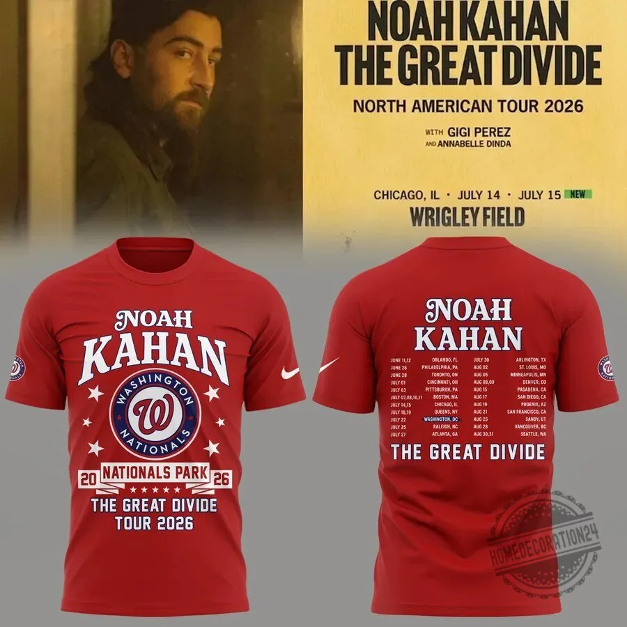 Noah Kahan x Washington Nationals Exclusive – 2026 The Great Divide Tour Shirt