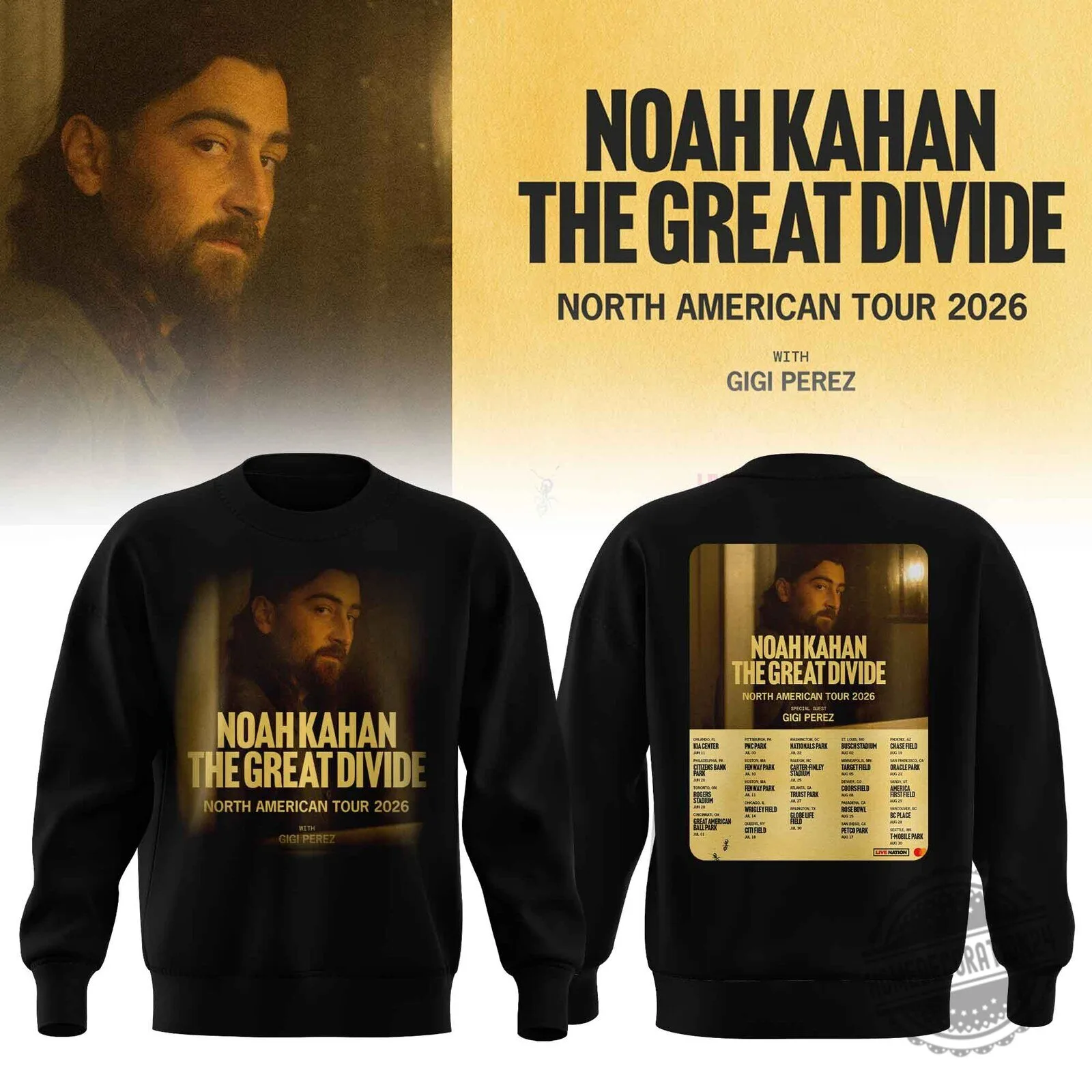 The Great Divide Tour 2026 Sweatshirt - North American Concert Dates by Noah Kahan