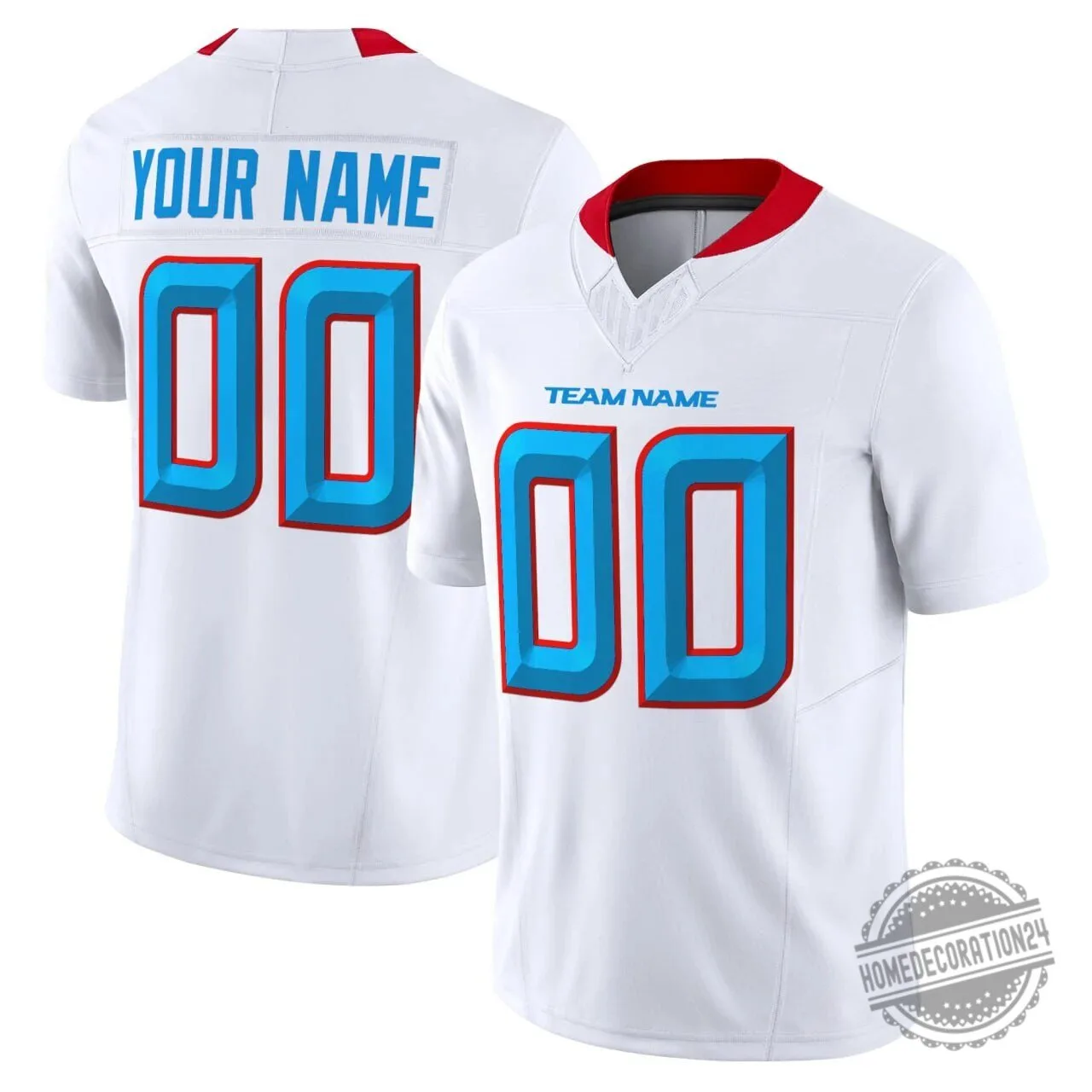 Liberty Football Custom White Team Name and Number Football Jersey
