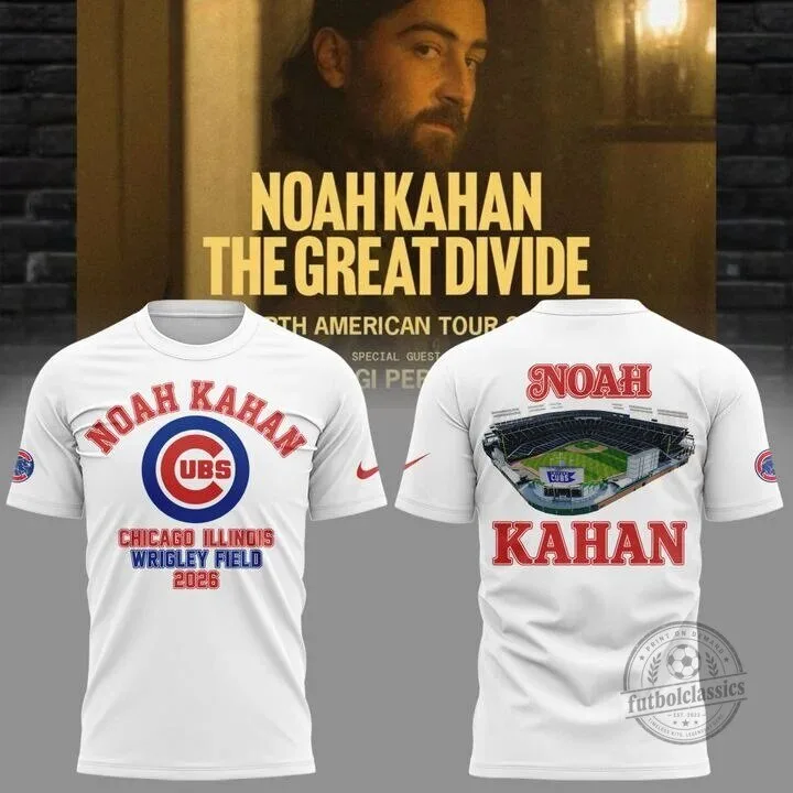 Noah Kahan The Great Divide Tour Chicago Cubs Wrigley Field 2026 T-Shirt