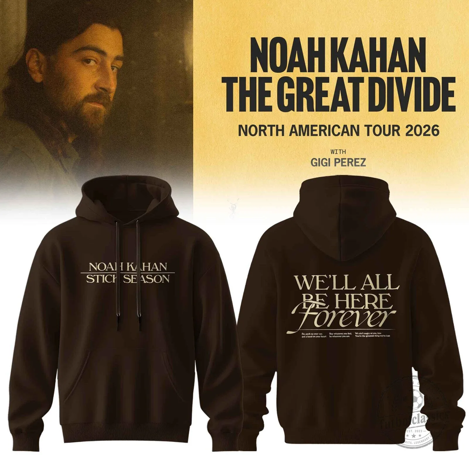 2026 Hoodie for The Great Divide Tour by Noah Kahan
