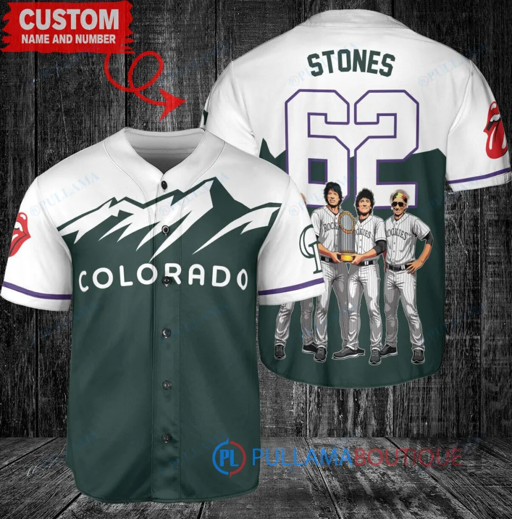 Colorado Rockies Baseball Jersey with The Rolling Stones Band Design