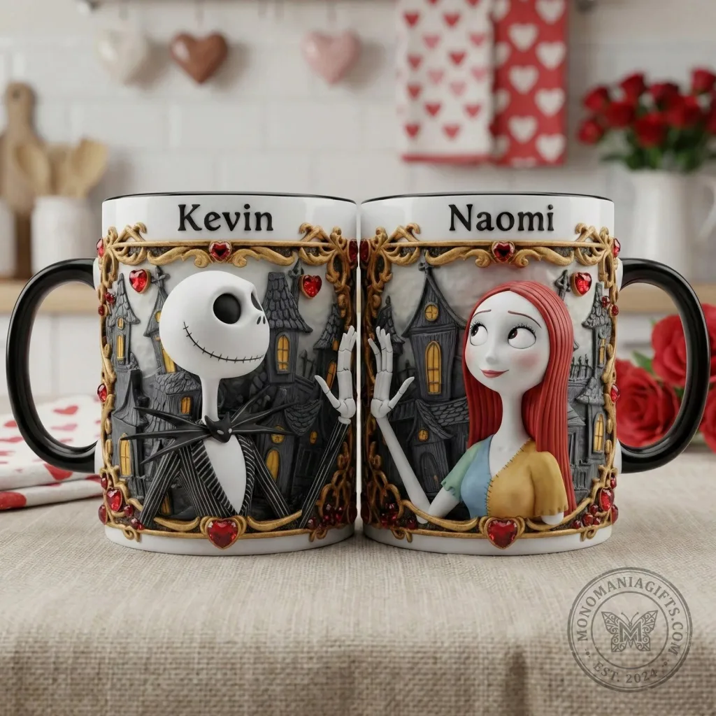 Nightmare Before Christmas Jack and Sally Personalized Couple Coffee Mug Set Nightmare Before Christmas Jack and Sally Personalized Couple Coffee Mug Set