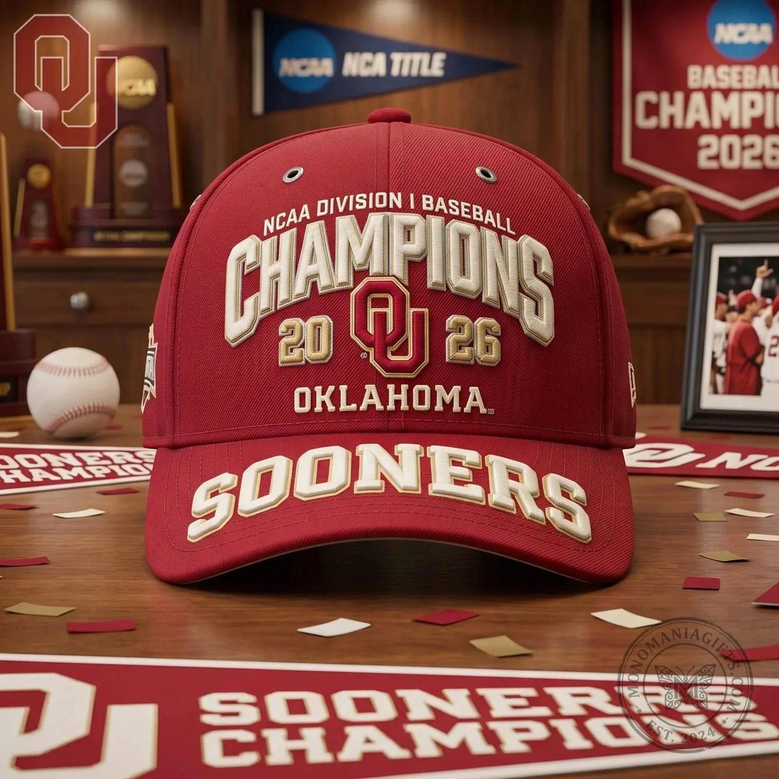 Oklahoma Sooners 2026 NCAA Baseball National Champions Red Cap Hat