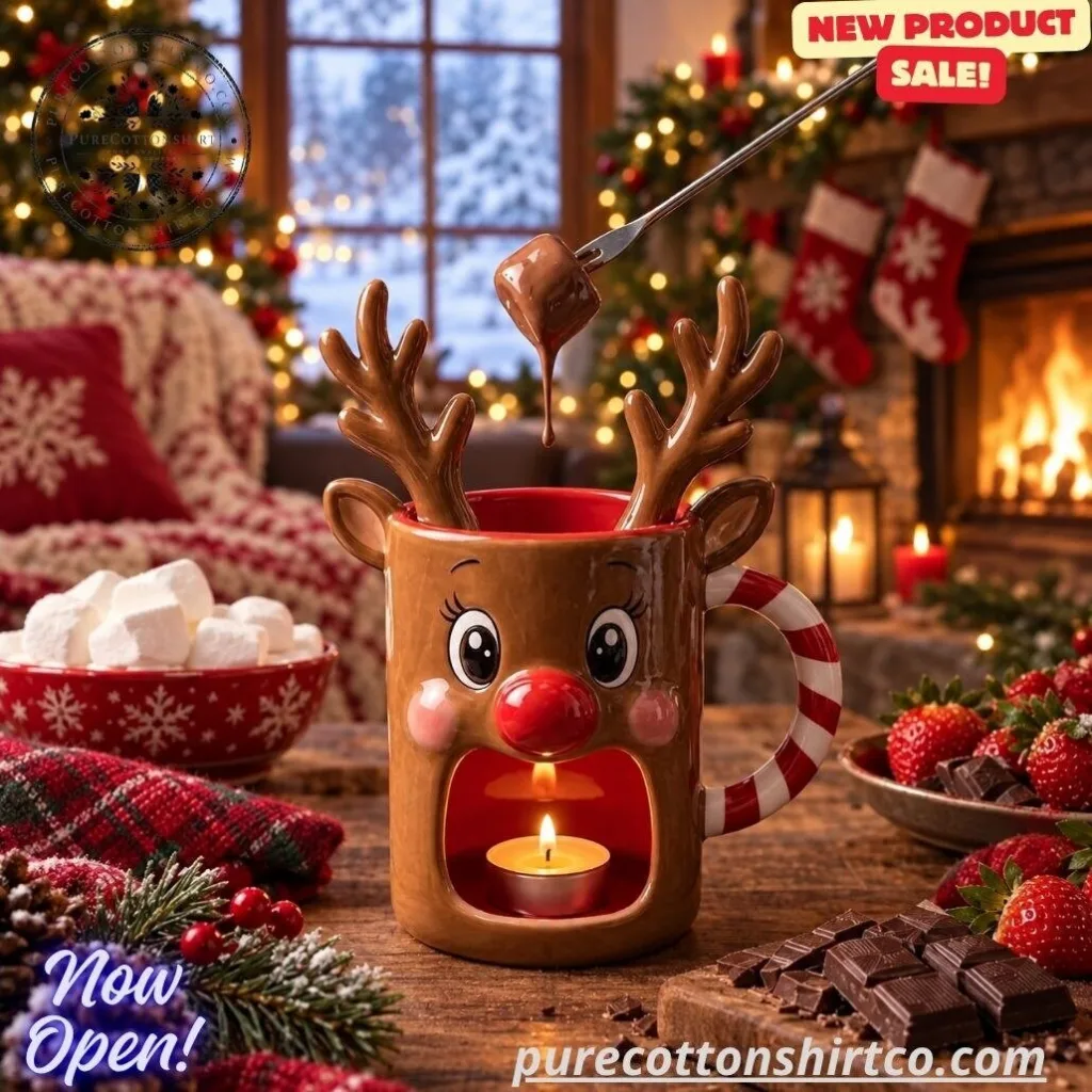 "Top 5 Must-Have Holiday Gifts: Advent Calendars, Anime, and Collectibles" 33 Chocolate Reindeer Fondue Mug - Festive Holiday Christmas Gift