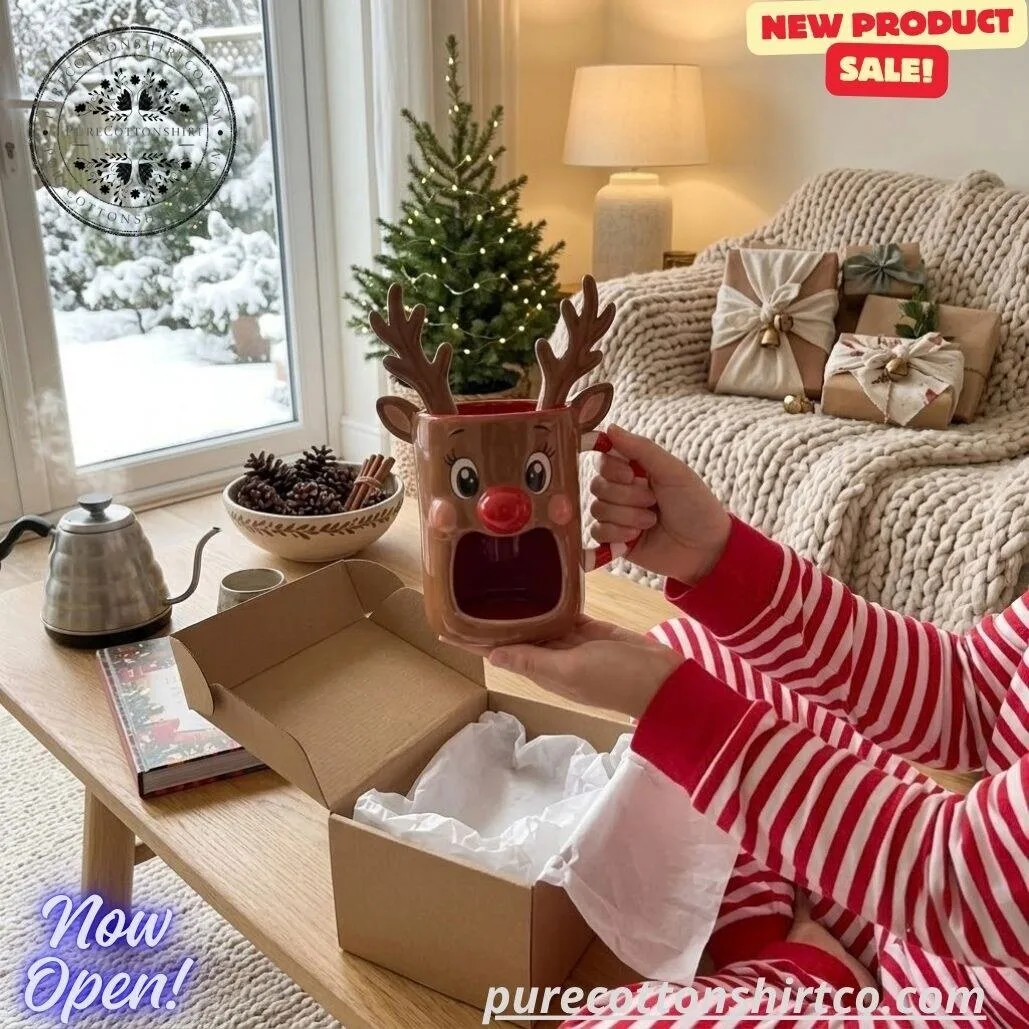 Chocolate Reindeer Fondue Mug - Festive Holiday Christmas Gift 5 Chocolate Reindeer Fondue Mug - Festive Holiday Christmas Gift