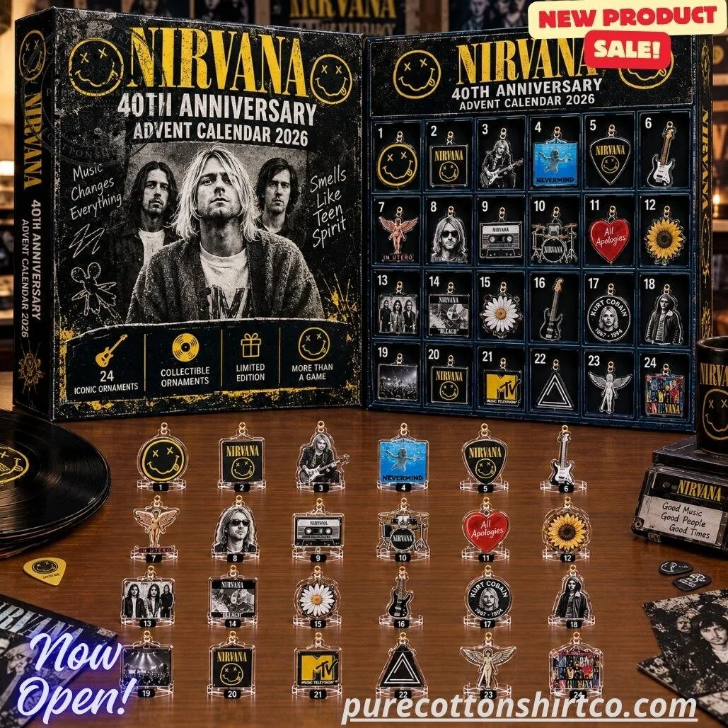 Nirvana 40th Anniversary Advent Calendar 2026 – Kurt Cobain Rock Band Christmas Countdown Box