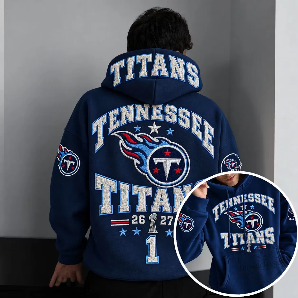 Tennessee Titans National Football League Embroidered Pullover Hoodie