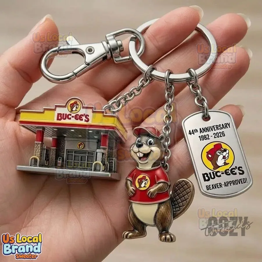 Buc-ee's 44th Anniversary 1982-2026 Beaver Approved Gas Station Keychain