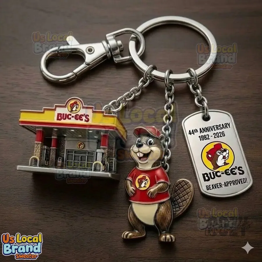 Buc-ee's 44th Anniversary 1982-2026 Beaver Approved Gas Station Keychain 5 Buc-ee
