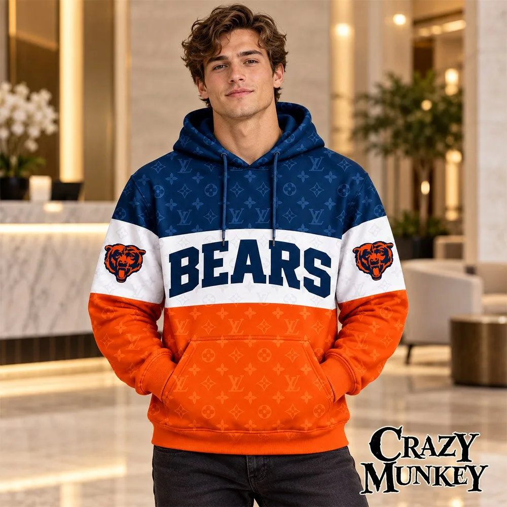 Chicago Bears LV Luxury Monogram Concept Fan Hoodie | Apparel