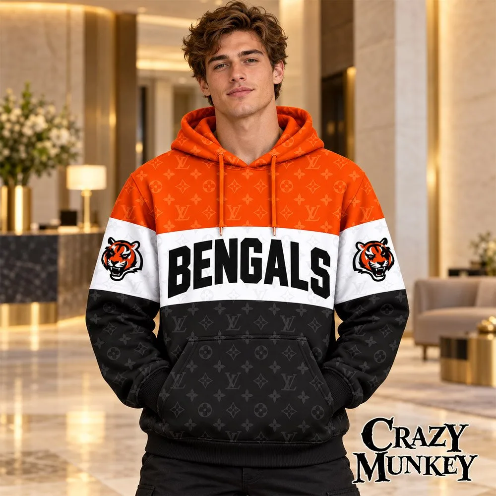 Cincinnati Bengals LV Luxury Monogram Concept Fan Hoodie | Apparel