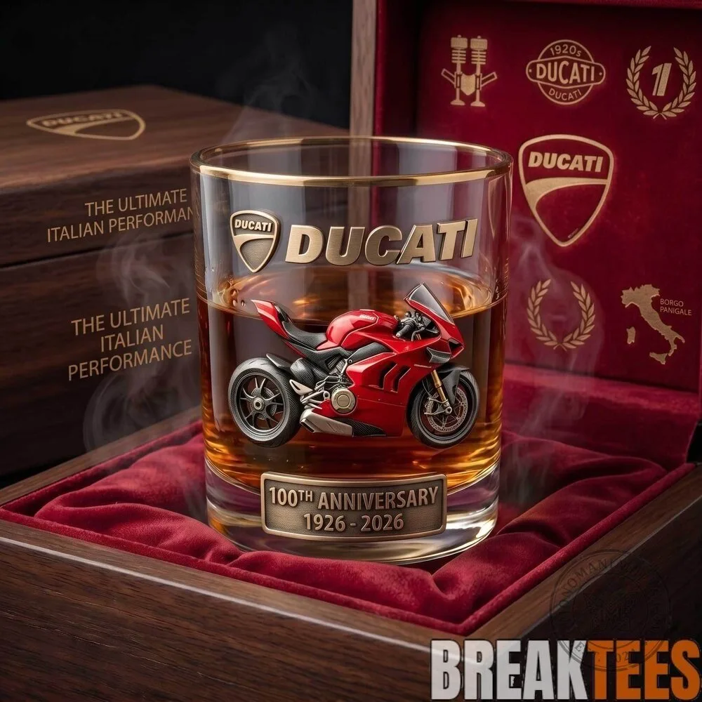 Ducati 100th Anniversary Motorcycle Whiskey Glass