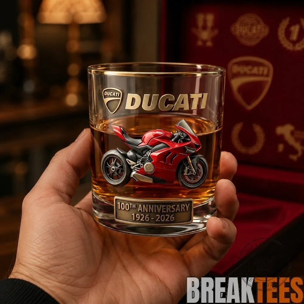 Ducati 100th Anniversary Motorcycle Whiskey Glass 4 Ducati 100th Anniversary Motorcycle Whiskey Glass