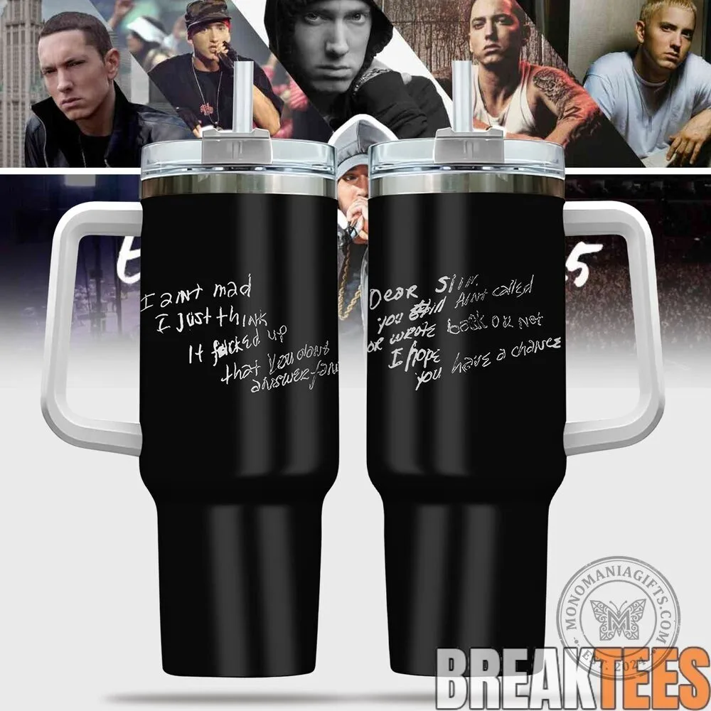 Eminem Stan Lyrics Black Stainless Steel Insulated Tumbler