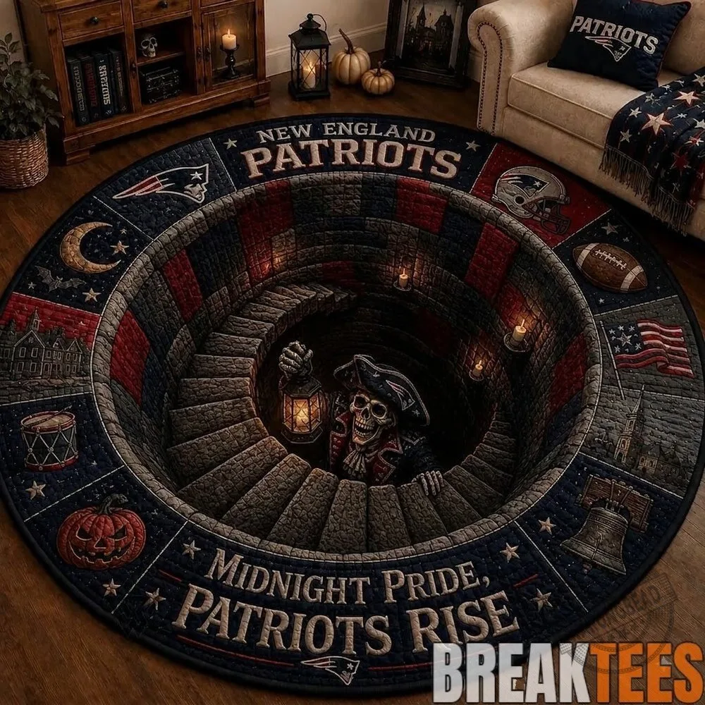 New England Patriots Halloween Midnight Pride Patriots Rise Round Rug