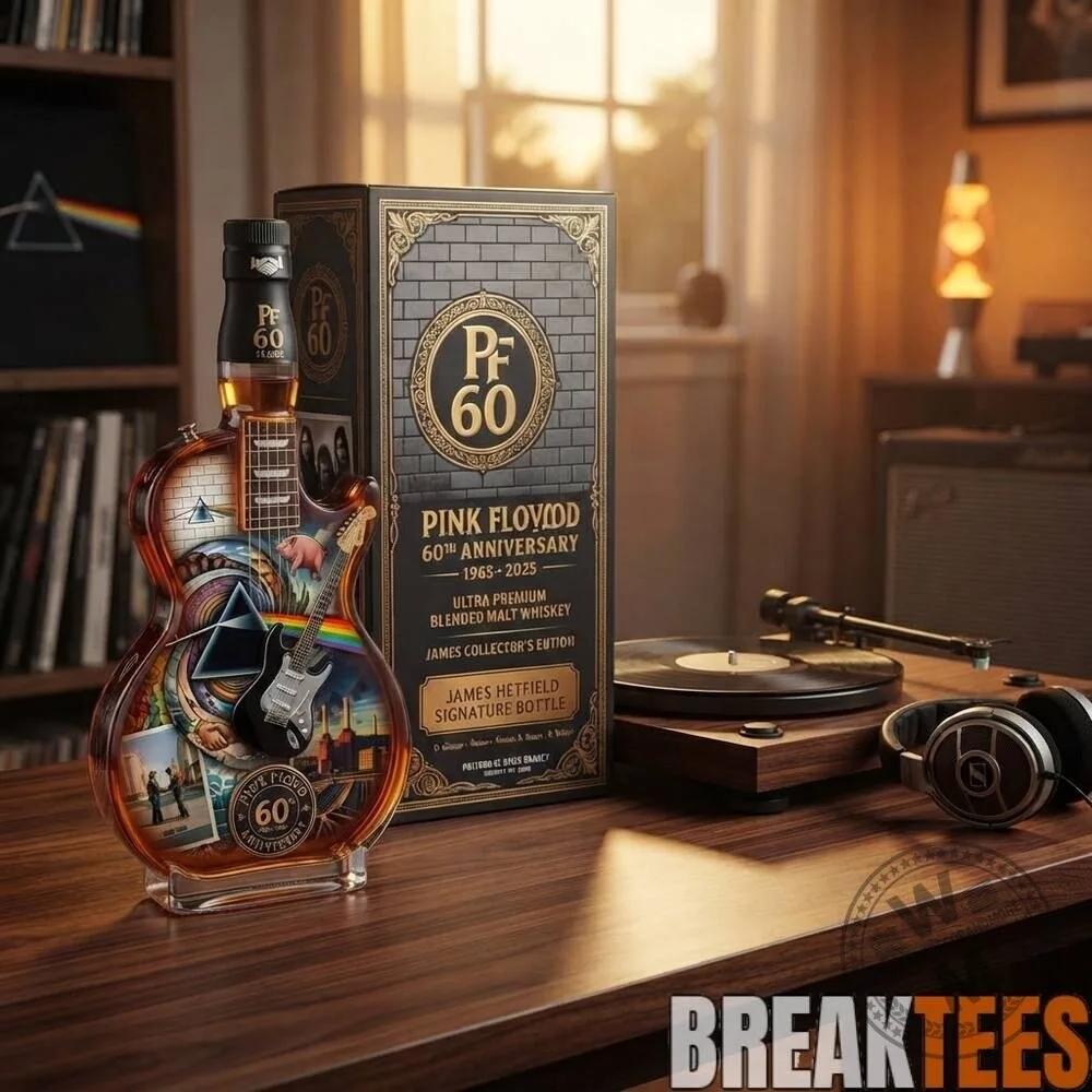 Pink Floyd 60th Anniversary Guitar Shaped Whiskey Bottle Collector's Edition 8 Pink Floyd 60th Anniversary Guitar Shaped Whiskey Bottle Collector
