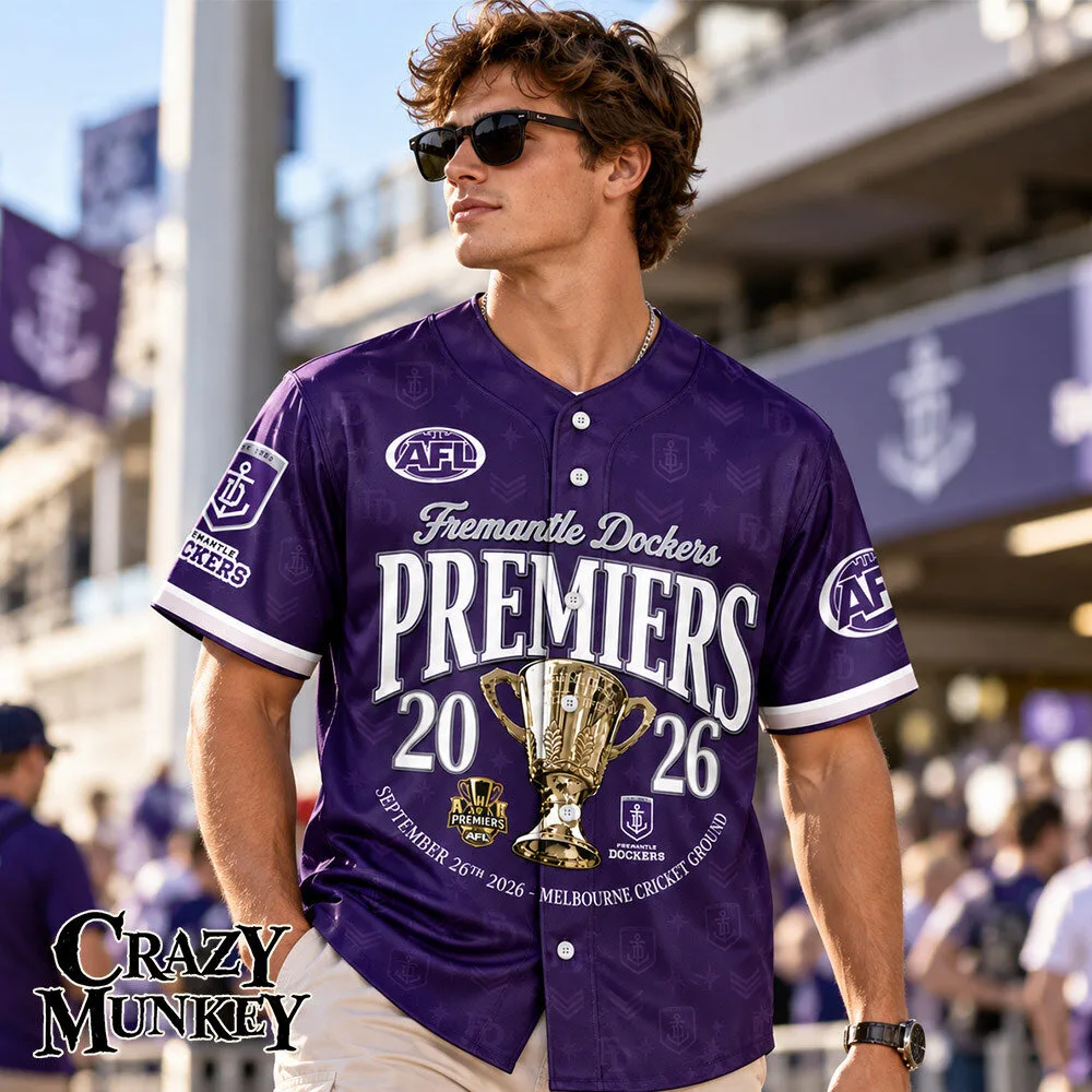 Fremantle Dockers 2026 Premiers Concept Fan Baseball Jersey | Apparel