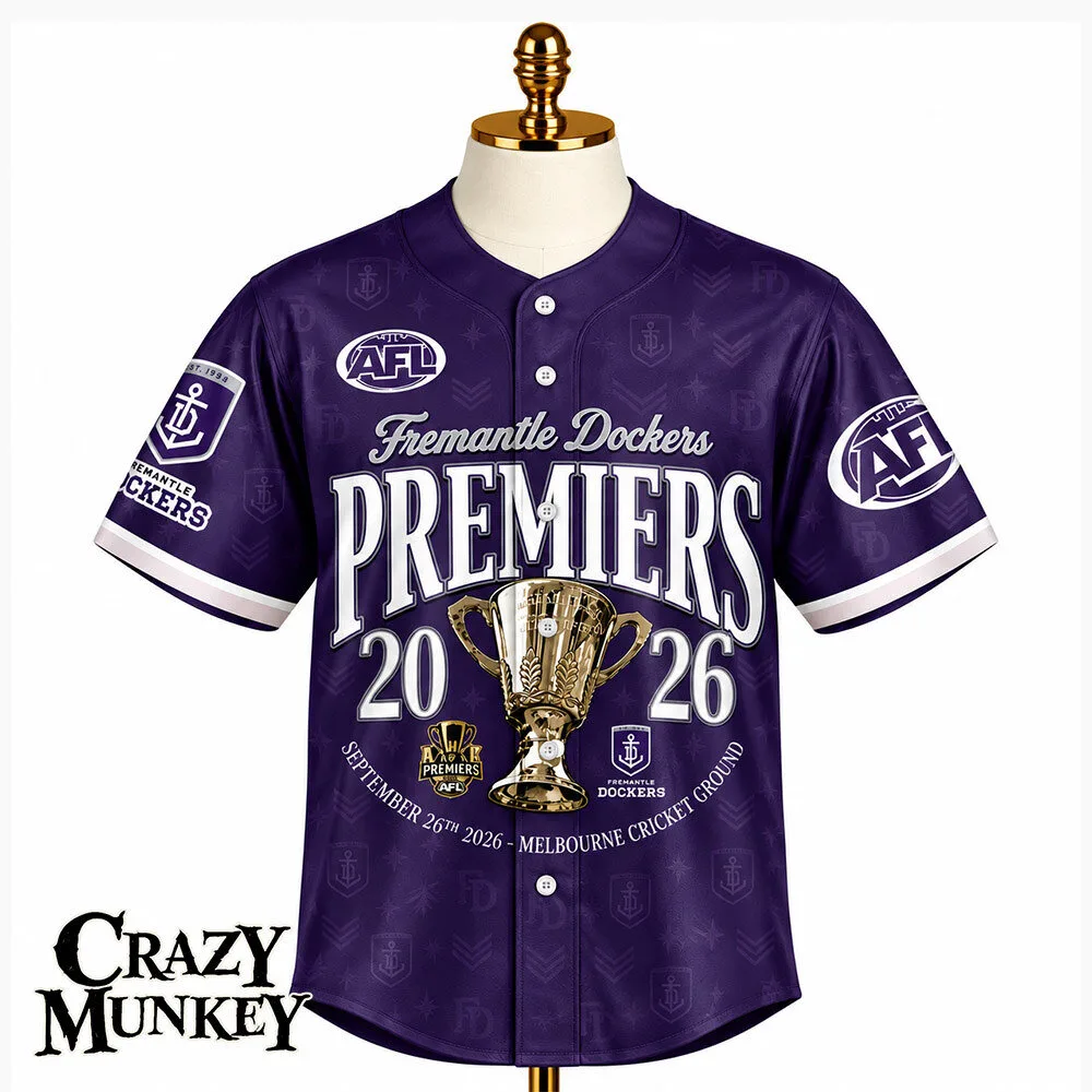 Fremantle Dockers 2026 Premiers Concept Fan Baseball Jersey | Apparel 4 Fremantle Dockers 2026 Premiers Concept Fan Baseball Jersey | Apparel