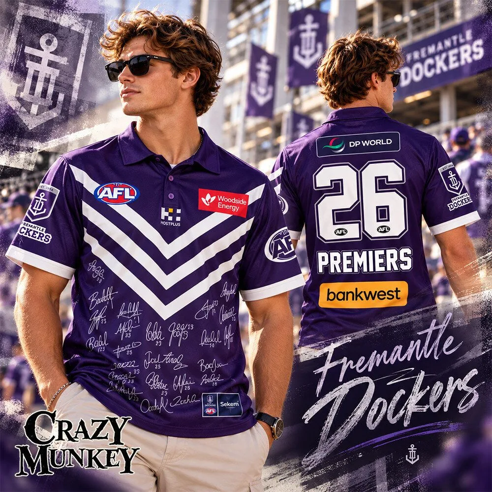 Fremantle Dockers 2026 Premiers No 26 Concept Fan Polo Shirt | Apparel