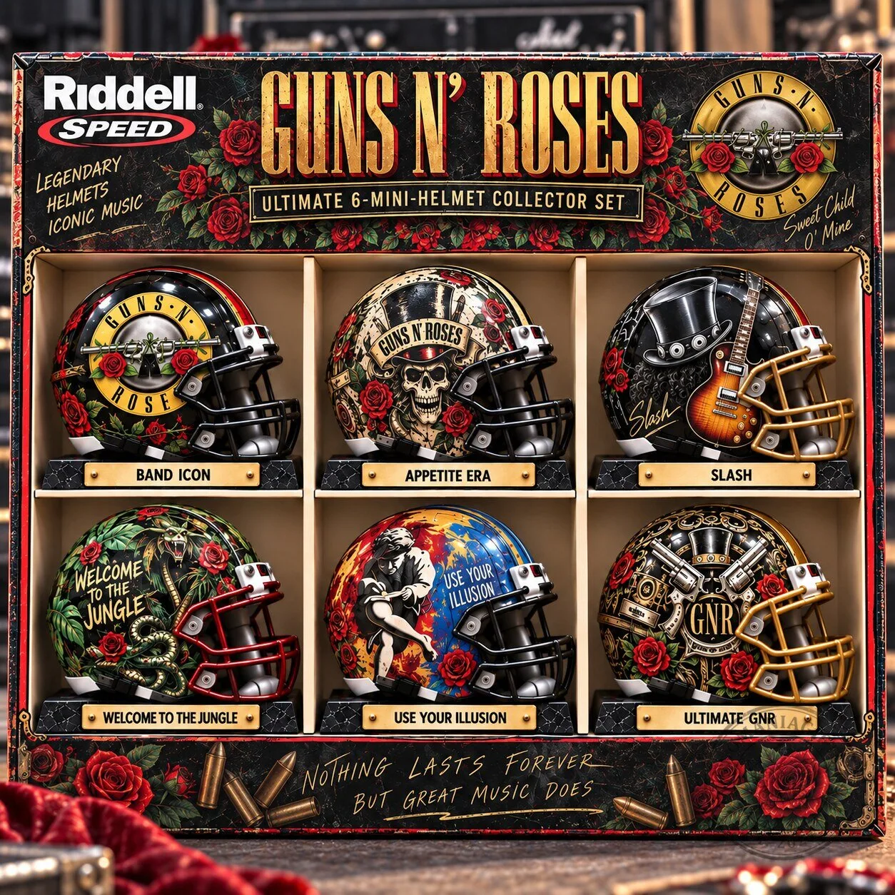 Guns N' Roses Ultimate 6 Mini Helmet Collector Set