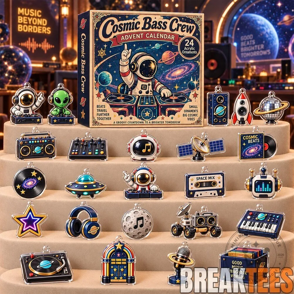 Cosmic Bass Crew Advent Calendar 24 Acrylic Ornaments Christmas Countdown
