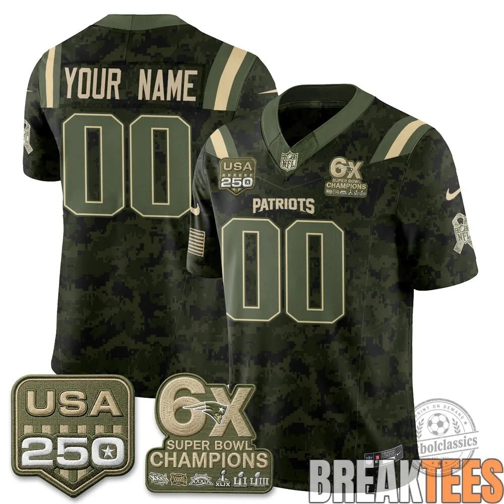 New England Patriots Salute To Service Custom Football Jersey