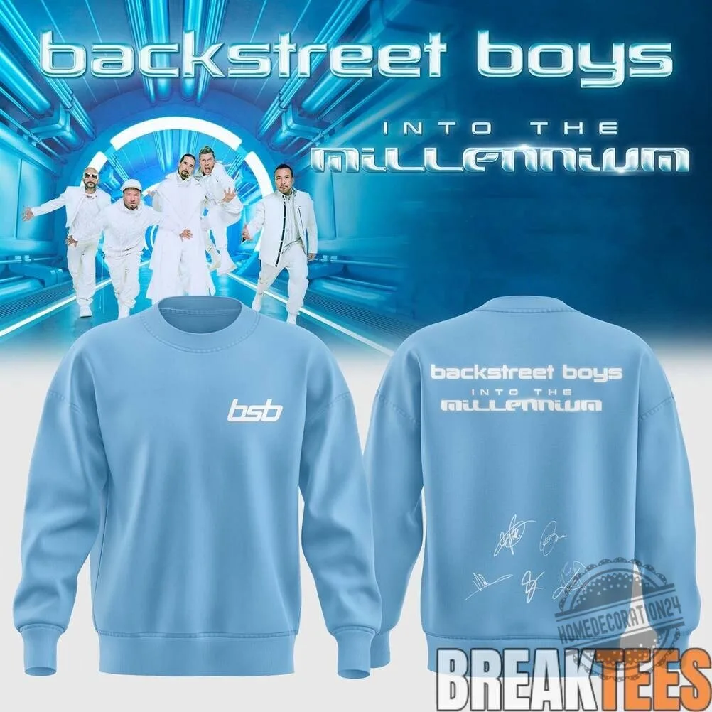 Backstreet Boys Into The Millennium Tour Signatures Light Blue Sweatshirt