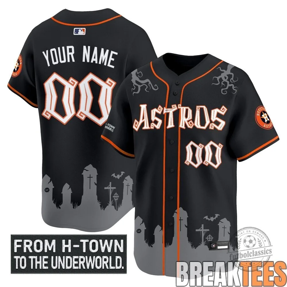 Houston Astros Halloween Shadows Edition Custom Baseball Jersey
