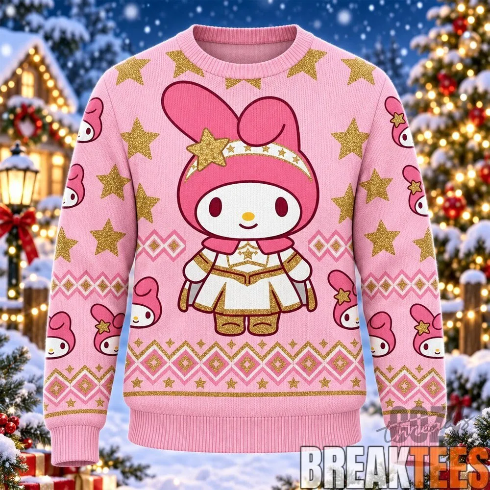 My Melody Pink Christmas Pattern Holiday Ugly Sweater
