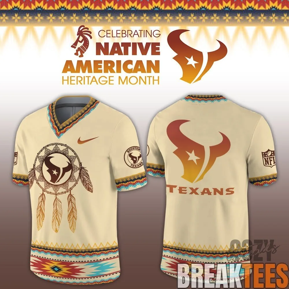 Houston Texans Native American Heritage Month Dreamcatcher Football Jersey 1 Houston Texans Native American Heritage Month Dreamcatcher Football Jersey