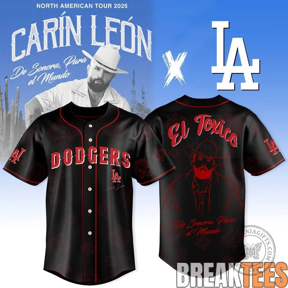 Los Angeles Dodgers Carin Leon El Toxico De Sonora Para El Mundo Baseball Jersey 1 Los Angeles Dodgers Carin Leon El Toxico De Sonora Para El Mundo Baseball Jersey