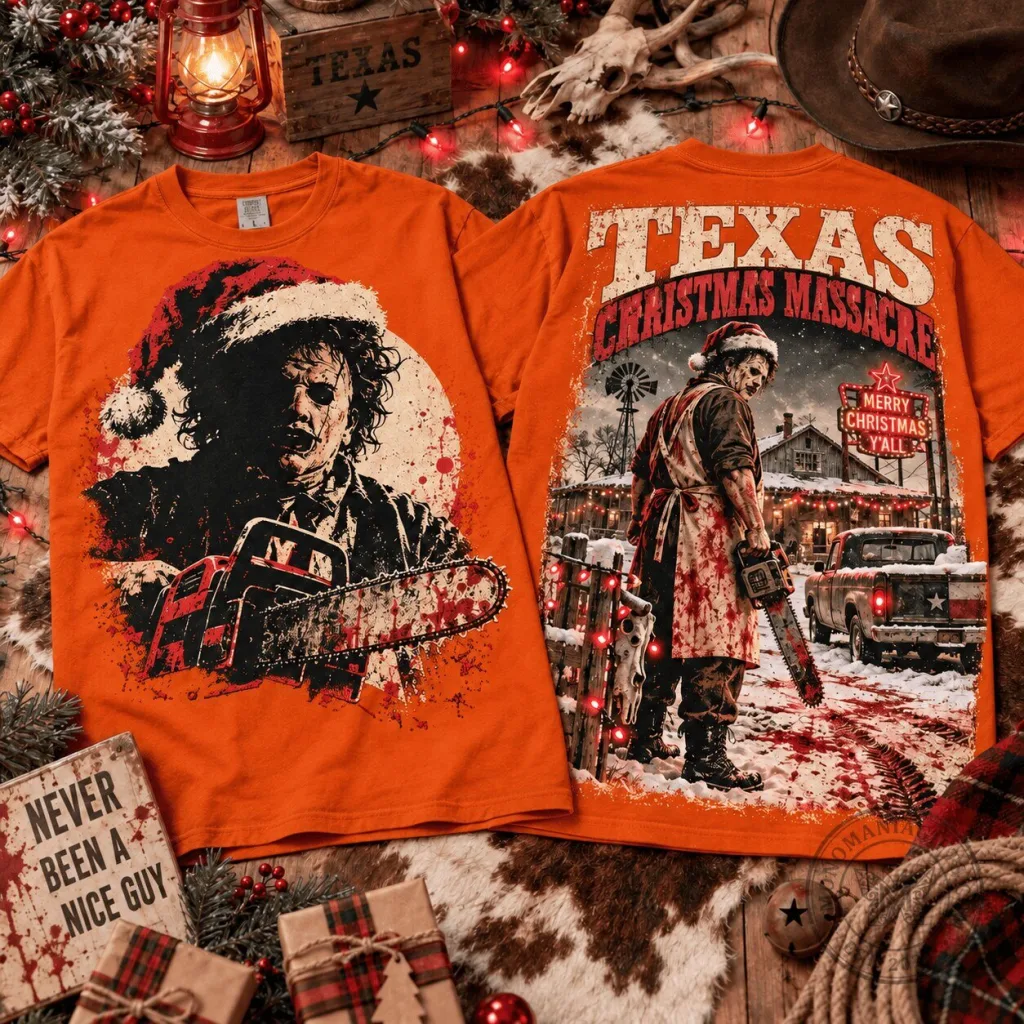 Texas Chainsaw Massacre Leatherface Christmas Horror T-Shirt Texas Chainsaw Massacre Leatherface Christmas Horror T-Shirt