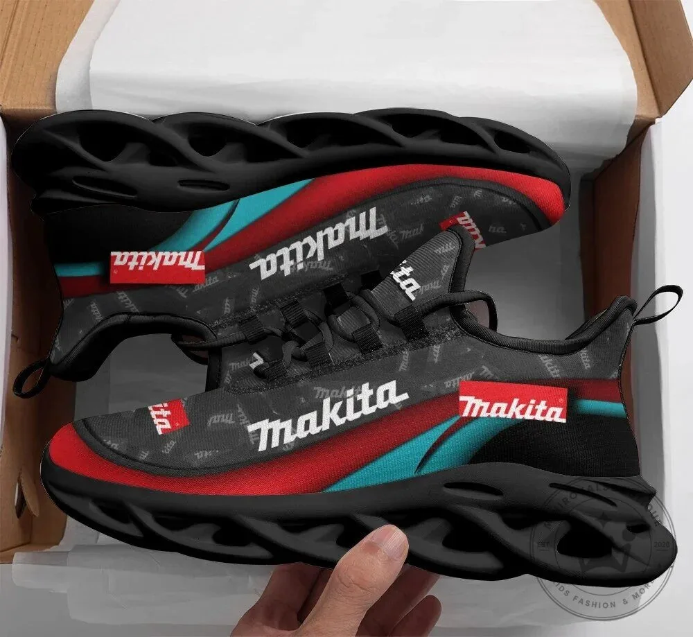 Makita Power Tools Logo Branded Black Red Blue Running Shoes