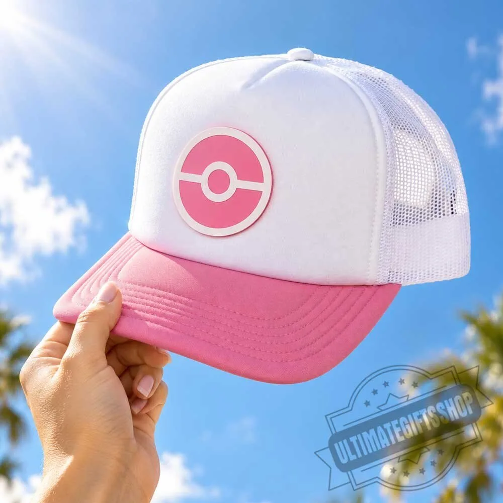 PopCrew Bestickte Team Pink Trainer Trucker Hat 3 PopCrew Bestickte Team Pink Trainer Trucker Hat