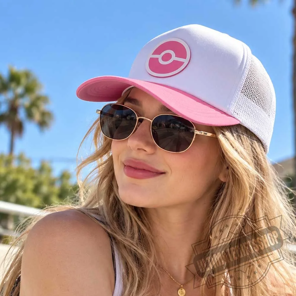 PopCrew Bestickte Team Pink Trainer Trucker Hat 5 PopCrew Bestickte Team Pink Trainer Trucker Hat