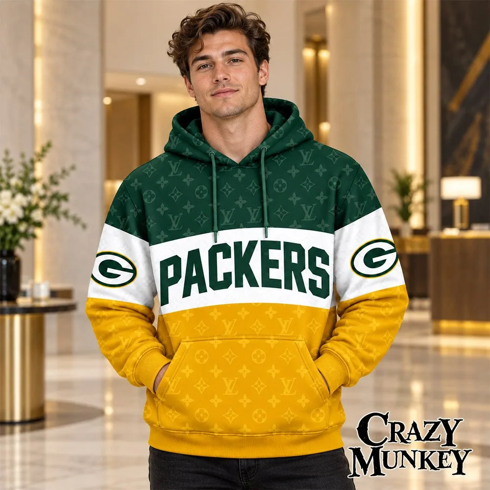 Green Bay Packers LV Luxury Monogram Concept Fan Hoodie | Apparel