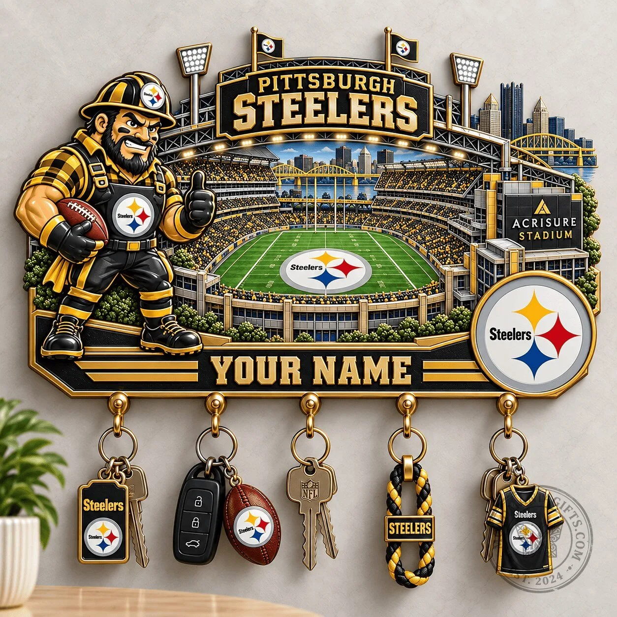 Pittsburgh Steelers NFL Acrisure Stadium Wall Key Holder