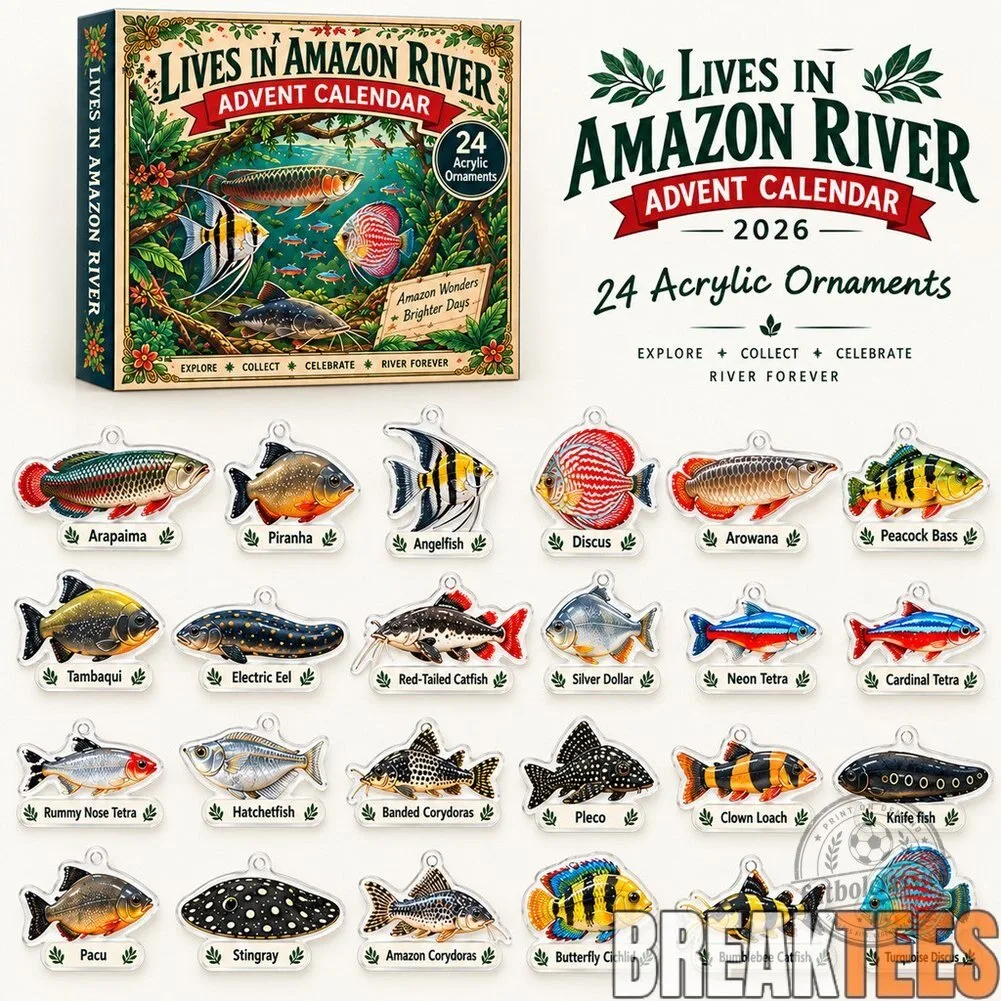 Amazon River Fish Advent Calendar 2026 with 24 Acrylic Ornaments