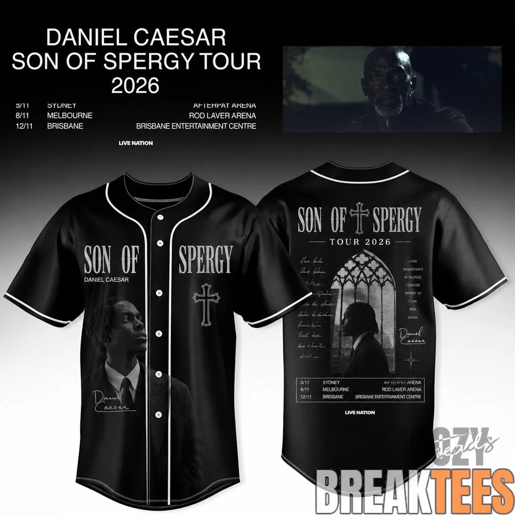 Daniel Caesar Son of Spergy Tour 2026 Black Baseball Jersey