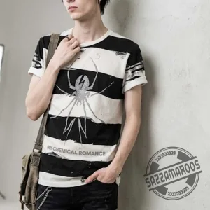 My Chemical Romance Danger Days Spider Black White Striped T-Shirt