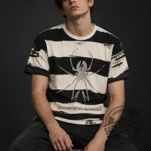 My Chemical Romance Danger Days Spider Black White Striped T-Shirt