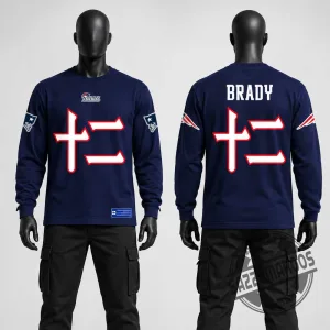 Tom Brady #12 New England Patriots Japanese Kanji Long Sleeve Shirt 4 Tom Brady #12 New England Patriots Japanese Kanji Long Sleeve Shirt