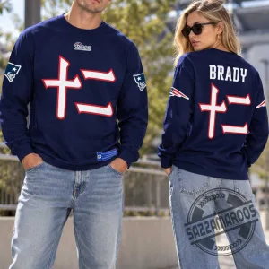 Tom Brady #12 New England Patriots Japanese Kanji Long Sleeve Shirt 6 Tom Brady #12 New England Patriots Japanese Kanji Long Sleeve Shirt